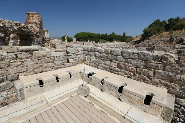 Veřejné Záchody Efezu Starobylé Město Izmir Turecko — Stock fotografie