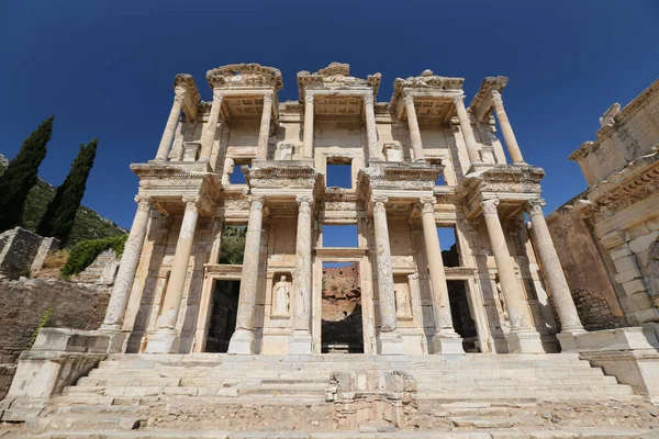 Celsus Bibliotek Efesos Antika Stad Selcuk Town Izmir City Turkiet — Stockfoto