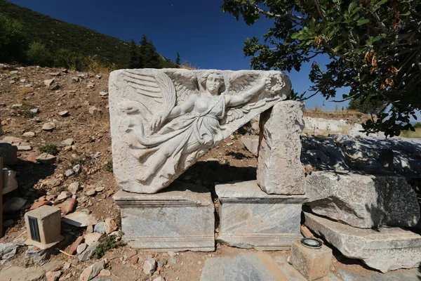 Bohyně Niké Starověkém Městě Efesus Selcuk Town Izmir City Turecko — Stock fotografie