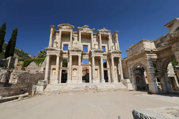 Knihovna Celsus Starověkém Městě Efesus Selcuk Town Izmir City Turecko — Stock fotografie