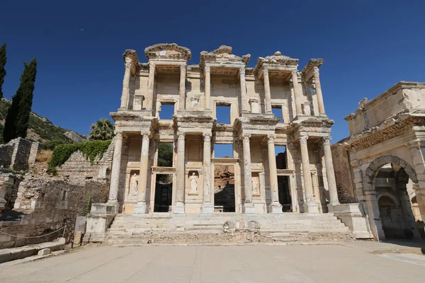 Celsus Bibliotek Efesos Antika Stad Selcuk Town Izmir City Turkiet — Stockfoto