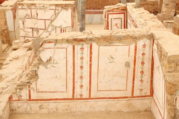 Wandtekeningen Terras Huizen Efeze Oude Stad Izmir Stad Turkije — Stockfoto