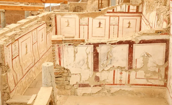 Wandzeichnungen Reihenhäusern Der Antiken Stadt Ephesus Izmir Türkei — Stockfoto