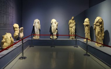 Statues in Ephesus Museum, Selcuk Town, Izmir City, Turkey clipart