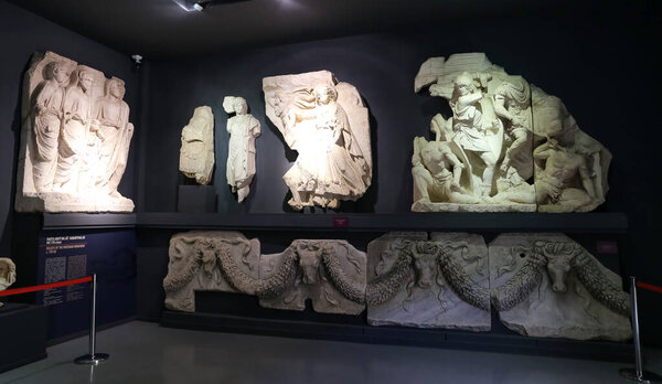 Reliefs of Parthian Monument in Ephesus Museum, Selcuk Town, Izmir City, Turkey