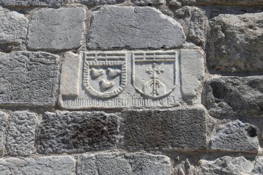 Bodrum Kalesinde Şövalye Sembolleri, Mugla Şehri, Türkiye