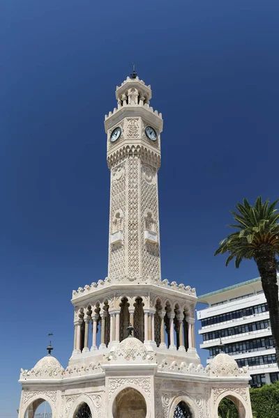 Измирская Часовая Башня Площади Конак Город Измир Турция — стоковое фото