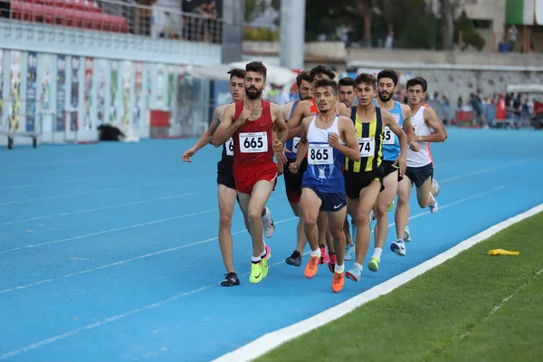 Istanbul Turkey Září 2020 Sportovci Běžící Během Tureckého Mistrovství Atletice — Stock fotografie