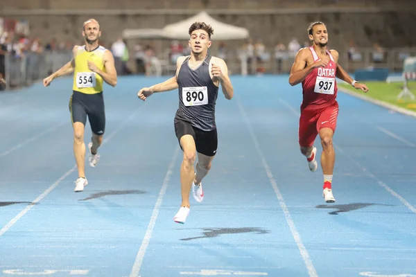 土耳其伊斯坦布尔 2020年9月4日 在土耳其田径锦标赛期间跑100米的运动员 — 图库照片
