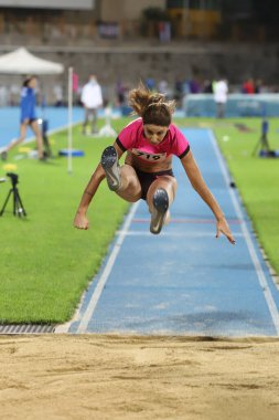 İSTANBUL, TURKEY - Eylül 04, 2020: Türkiye Atletizm Şampiyonası sırasında tanımlanamayan atletler