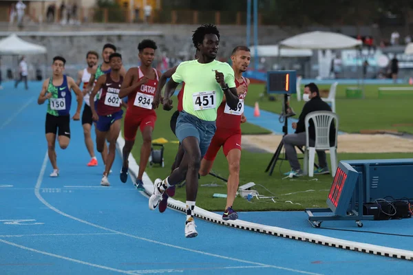 Istanbul Turkey Wrzesień 2020 Sportowcy Biegający Podczas Mistrzostw Turcji Lekkoatletyce — Zdjęcie stockowe