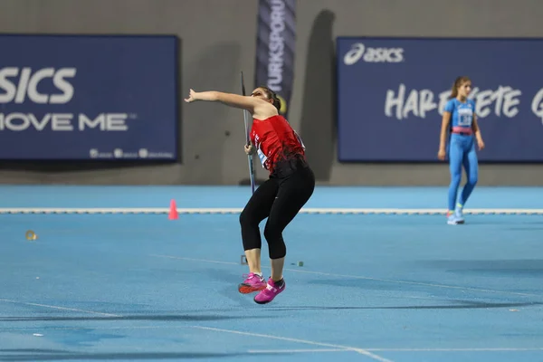 Istanbul Turquia Setembro 2020 Lançamento Dardo Atleta Indefinido Durante Campeonatos — Fotografia de Stock