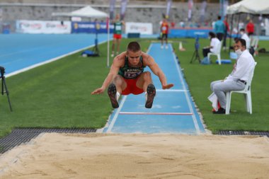 İSTANBUL, TURKEY - 12 Eylül 2020: Balkan U20 Atletizm Şampiyonası sırasında tanımlanamayan atletler