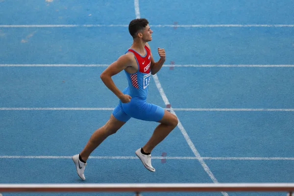 Stanbul Turkey Eylül 2020 Balkan U20 Atletizm Şampiyonası Sırasında Koşan — Stok fotoğraf