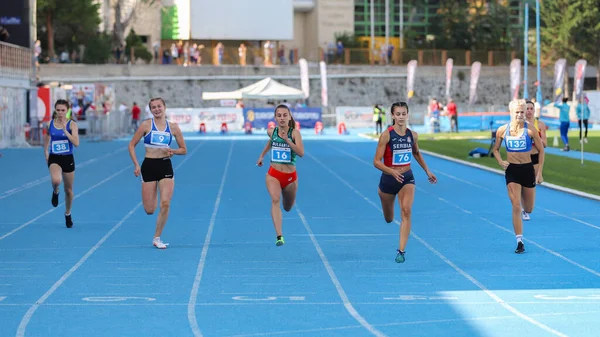 Istanbul Turquía Septiembre 2020 Atletas Corriendo 100 Metros Durante Campeonato —  Fotos de Stock