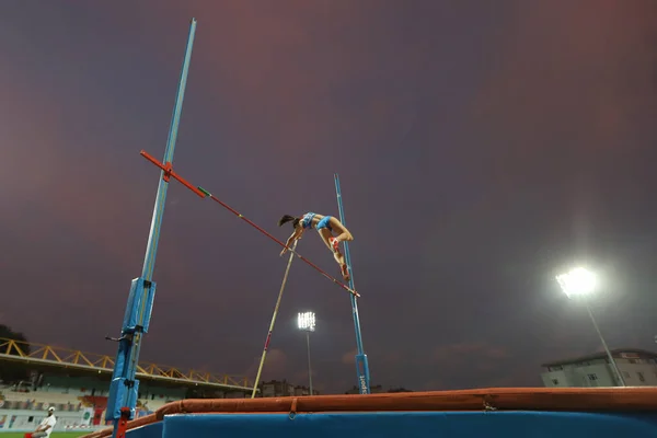 Istanbul Turquia Setembro 2020 Indefinido Salto Pólo Atleta Durante Campeonatos — Fotografia de Stock