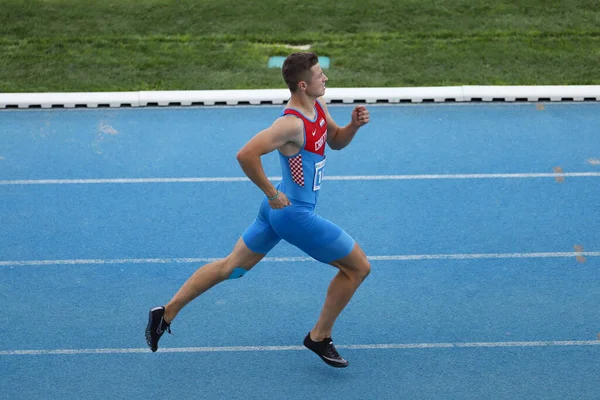 Istanbul Turquia Setembro 2020 Atleta Indefinido Correndo Durante Campeonatos Atletismo — Fotografia de Stock