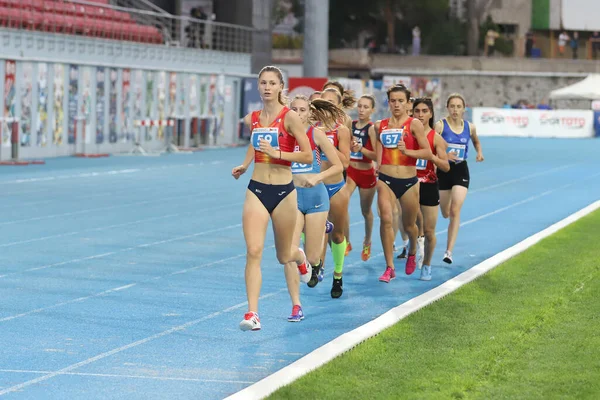 Istanbul Turkey Září 2020 Sportovci Běžící Během Atletického Mistrovství Balkánu — Stock fotografie