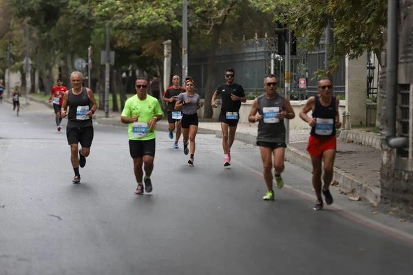 Istanbul Türkei September 2020 Athleten Beim Istanbul Halbmarathon Der Altstadt — Stockfoto