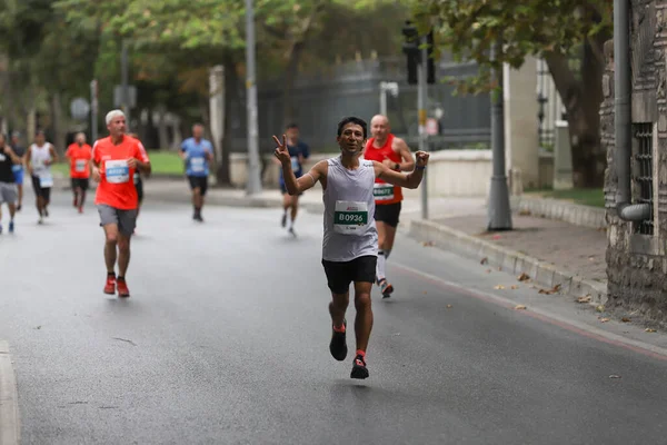 Istanbul Turkey Wrzesień 2020 Sportowcy Biegający Półmaraton Stambule Starym Mieście — Zdjęcie stockowe