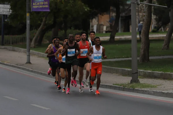 Istanbul Turquia Setembro 2020 Atletas Correndo Meia Maratona Istambul Cidade — Fotografia de Stock