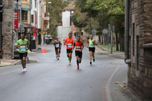 Istanbul Turkey Wrzesień 2020 Sportowcy Biegający Półmaraton Stambule Starym Mieście — Zdjęcie stockowe
