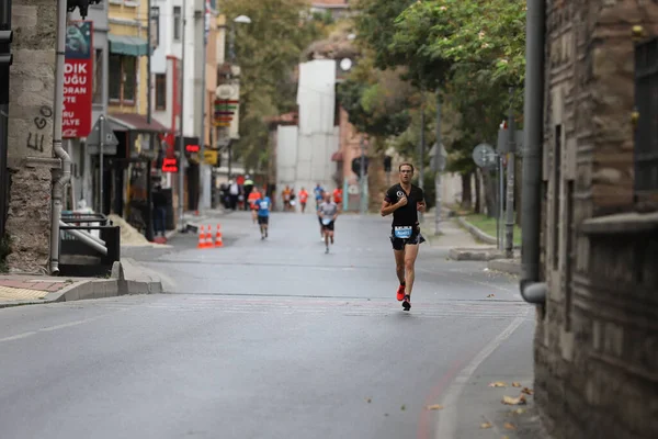 Istanbul Turquia Setembro 2020 Atletas Correndo Meia Maratona Istambul Cidade — Fotografia de Stock