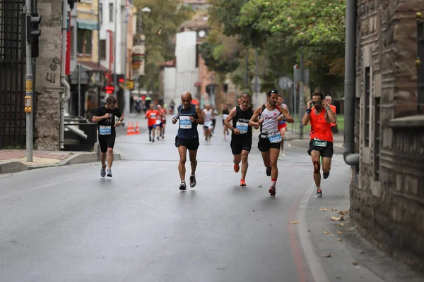 Istanbul Turquie Septembre 2020 Des Athlètes Courent Demi Marathon Istanbul — Photo