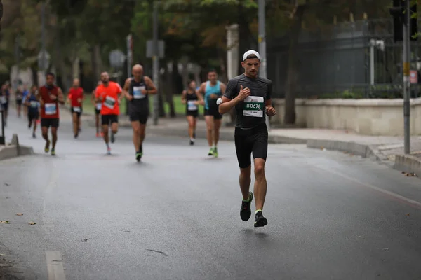 Istanbul Turkey September 2020 이스탄불의 도시에서 이스탄불에서 마라톤을 선수들 — 스톡 사진