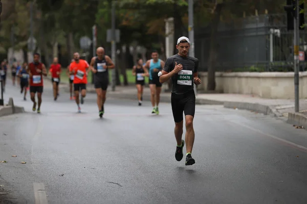 Istanbul Turquia Setembro 2020 Atletas Correndo Meia Maratona Istambul Cidade — Fotografia de Stock