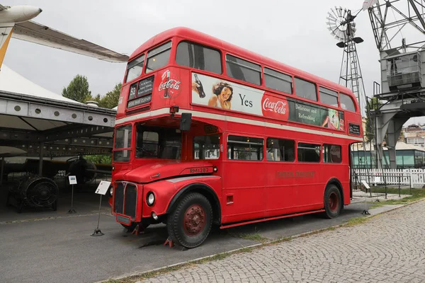 Istanbul Türkei September 2020 Roter Londoner Doppeldeckerbus Rahmi Koc Industriemuseum — Stockfoto