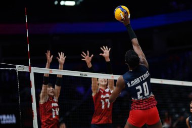 ISTANBUL, TURKIYE - 22 Haziran 2025: Güney Kore - Dominik Cumhuriyeti VNL Havuz Maçı sırasında Sinan Erdem Kubbesi 'nde Brayelin Martinez