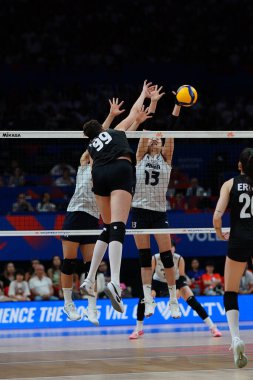 ISTANBUL, TURKIYE - 21 Haziran 2025: Ebrar Karakurt, Sinan Erdem Kubbesi 'nde oynanan Güney Kore vs Türkiye VNL Havuz Maçı sırasında