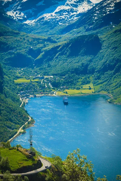 Veduta Spettacolare Del Fiordo Geiranger Norvegia — Foto Stock
