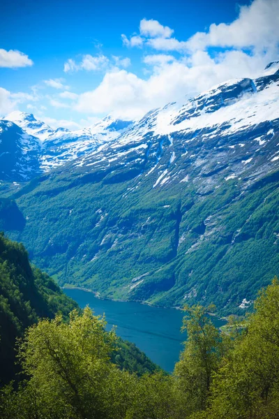 Maestose Montagne Del Geirangerfjord Norvegia — Foto Stock