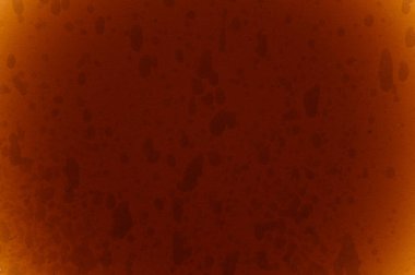 Metalik kırmızı-kahverengi yüzey dokusu. Renkli ve parlak ağlı kahverengi boya damlaları. Soyut arkaplan.