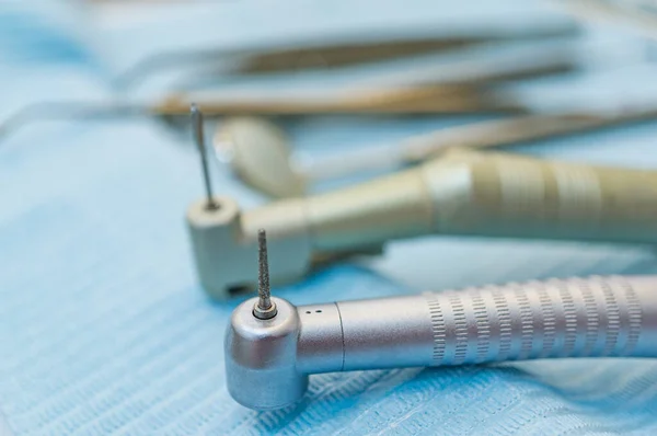 Outils Dentaires Professionnels Sur Bureau Médecin Pièces Main Autres Outils — Photo