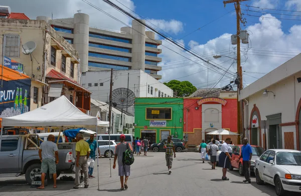 Bridgetown Barbados Caraibi Set 2018 Strada Con Belle Case Colorate — Foto Stock