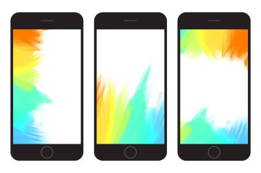 Boyalı vuruşları çok renkli arka planlar. Yağlıboya resim vektör Illustration. Arka plan withartistic etkisi ayarlayın. Telefon ekran koruyucuyu kurulum.