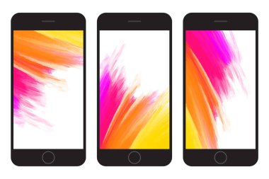 Boyalı vuruşları çok renkli arka planlar. Yağlıboya resim vektör Illustration. Arka plan withartistic etkisi ayarlayın. Telefon ekran koruyucuyu kurulum.