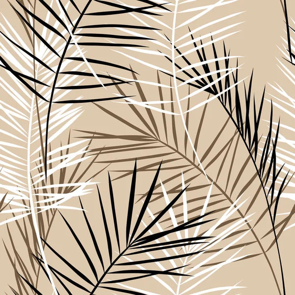 Векторный бесшовный узор с графическими листьями, красочная ботаническая иллюстрация, цветочные элементы, ручной рисунок повторяющегося фона. Художественный фон . — стоковый вектор