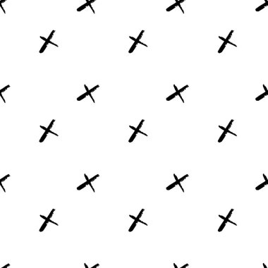 Soyut geometrik sorunsuz elle çizilmiş desen. Modern doku. Tek renkli fırça boyalı arka plan.