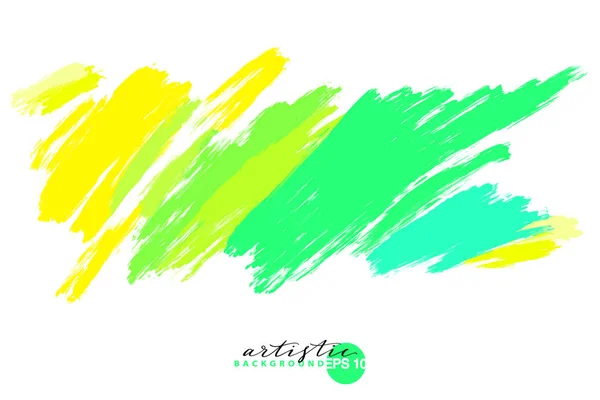 Artistic backdrop, vector with brush strokes, brush paint look background with colorful hand painted stains — Stock Vector