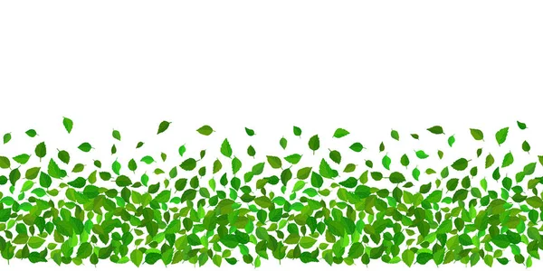 Fundo padrão floral vetor sem costura. Verde deixa pano de fundo. Hibisco deixa projeto de borda repetível vetorial realista . — Vetor de Stock