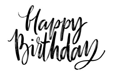 İyi ki doğdun. El çizimi yaratıcı yazı ve fırça kalem harfleri, bayram tebrik kartları ve davetiyeler için tasarım.