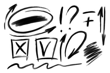 çizilen mürekkep tasarım öğeleri - vektör ok çeşitli şekil ve işaretleri