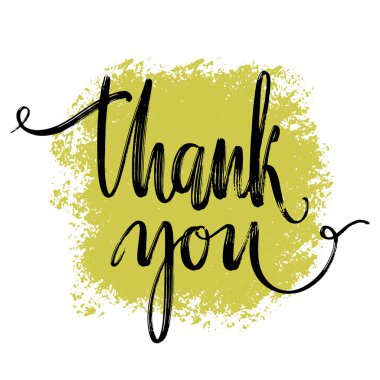 Teşekkür ederim. El çizimi yaratıcı yazı ve fırça kalem harfleri, bayram tebrik kartları ve davetiyeler için tasarım.