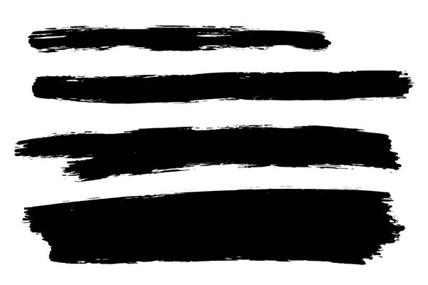 Векторный набор мазков кисти, пятен. Одноцветные монохромные художественные фоны
.
