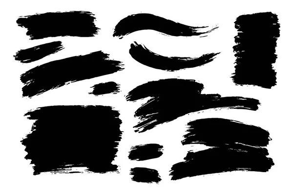 Vektor készlet a kézzel rajzolt ecsetvonások és a foltokat. Egy színes fekete-fehér művészi kézzel rajzolt hátterek. — Stock Vector
