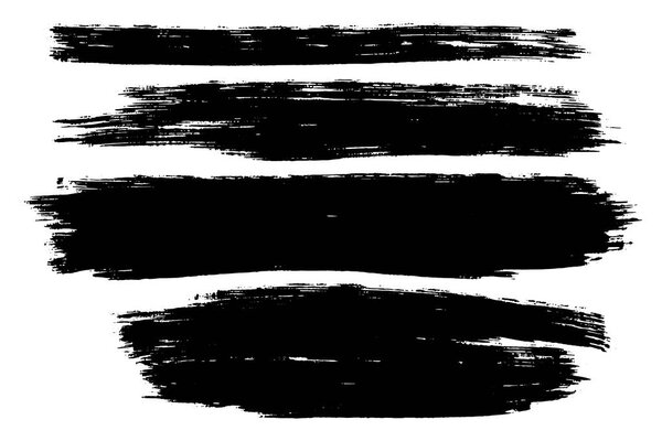 Векторный набор мазков кистью, пятна на заднем плане. Набор элементов монохромного дизайна. Одноцветные монохромные художественные фоны.